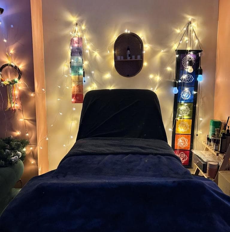 Calm and welcoming holistic therapy treatment room